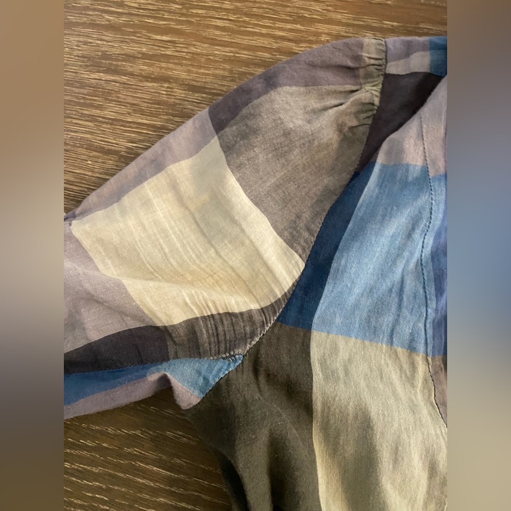 Anthropologie Vintage Retro Moulinette Soeurs Reed Blue Plaid Shirt Dress Pinup - Picture 8 of 8